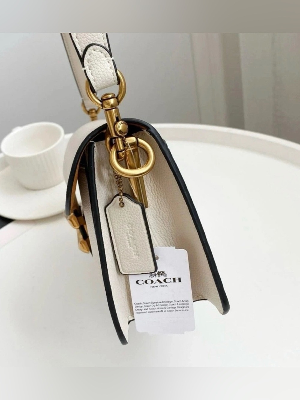 COACH 73995 Crossbody TABBY SHOULDER BAG 26 Handbag 2WAY Chalk White Leather - Picture 2 of 13